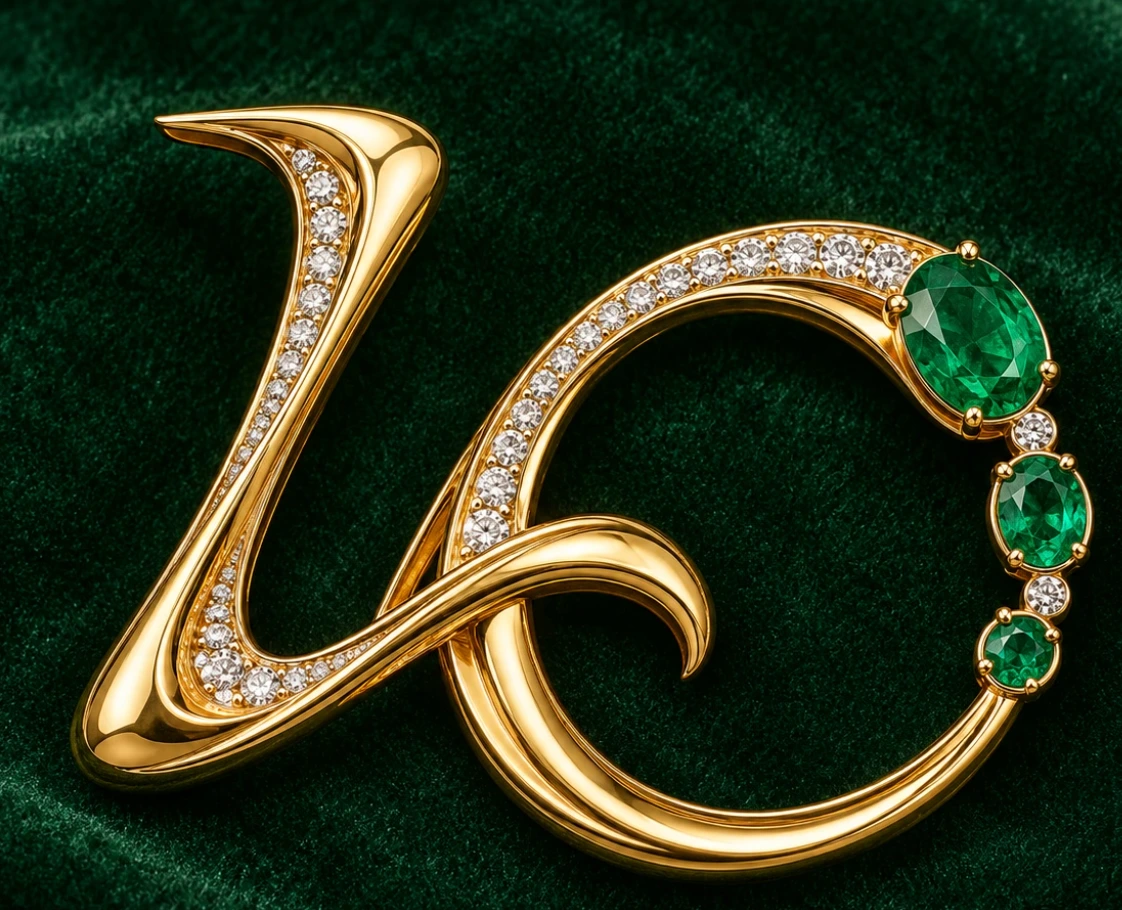 EY-BR-LC-05 bespoke monogram brooch
