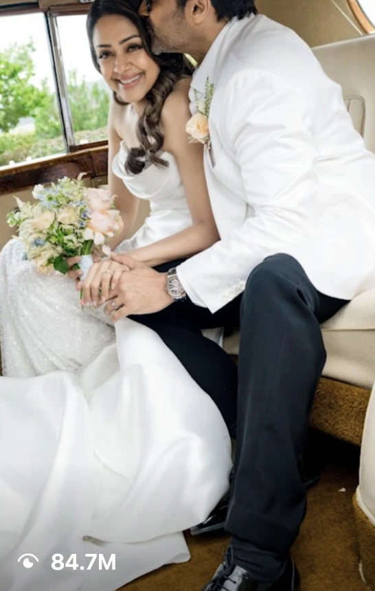 Suriya and Jyotika celebrating their anniversary — Instagram snapshot showing 84.7 million views